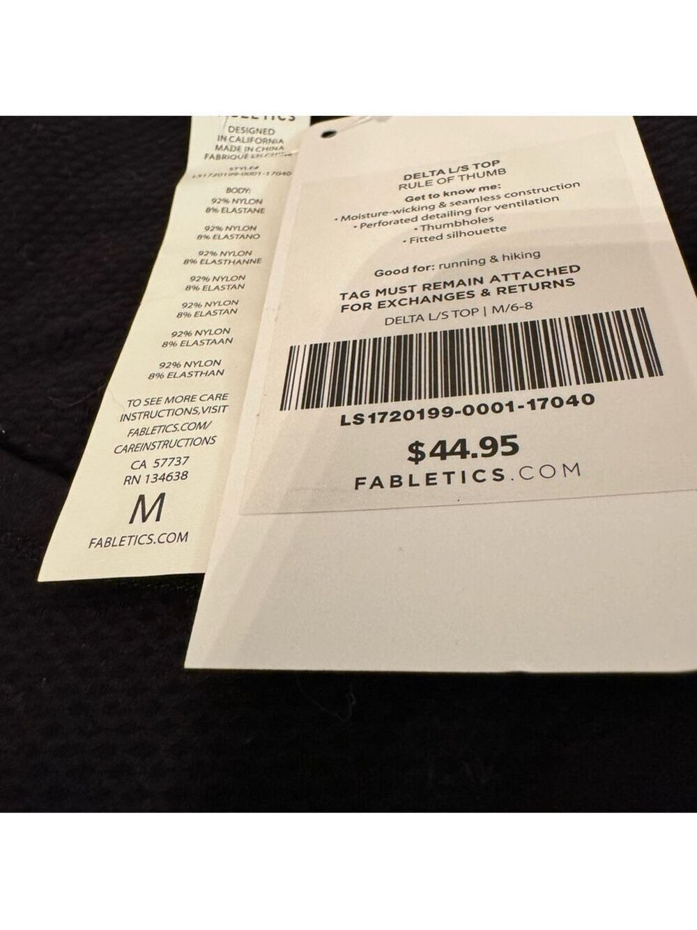 Fabletics Delta Long Sleeve Top
NWT
Size Medium
Black Moisture Wicking - Picture 7 of 9
